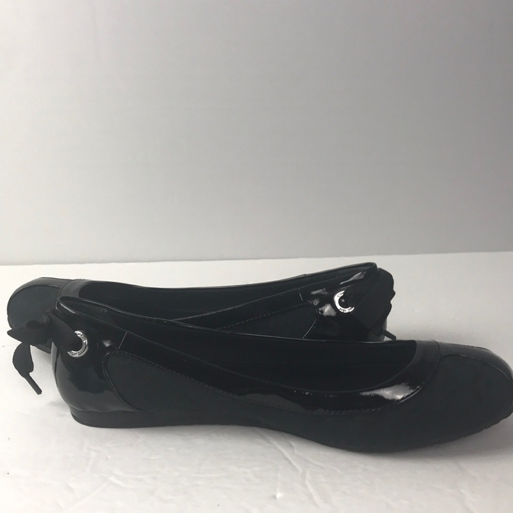 COACH REAGAN BLACK FLATS SIZE 8 M SIGNATURE PRINT - Picture 6 of 11